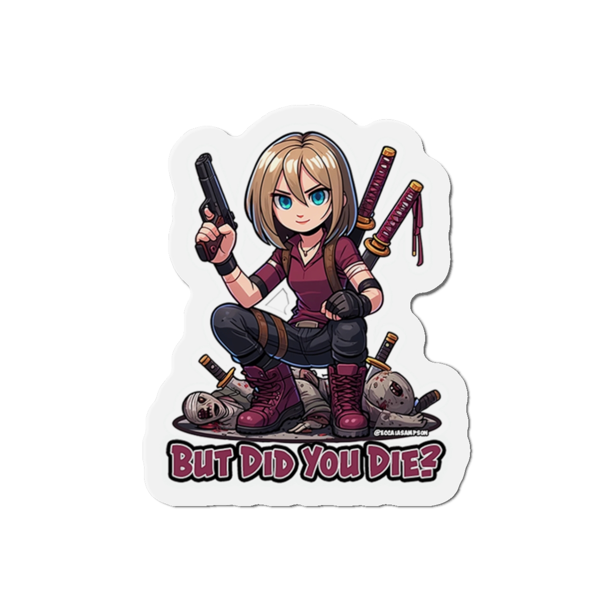 Eccaia Resident Evil -Inspired Die-Cut Magnet - 'But Did You Die?' - Fun Decor for Gamers & Collectors - Image 4