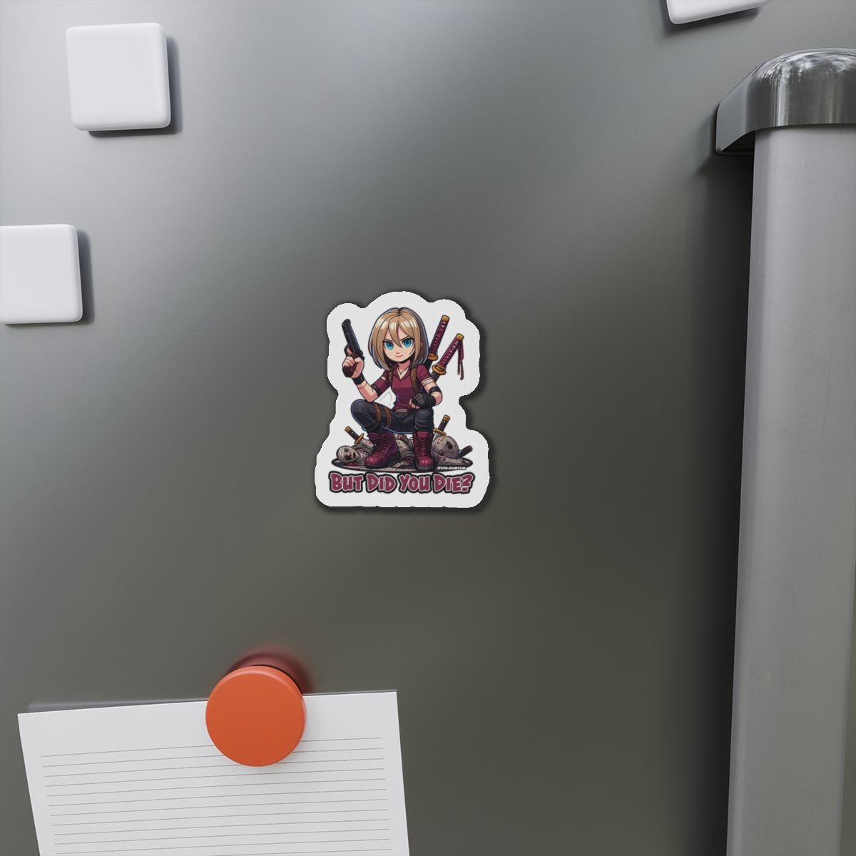Eccaia Resident Evil -Inspired Die-Cut Magnet - 'But Did You Die?' - Fun Decor for Gamers & Collectors - Image 5